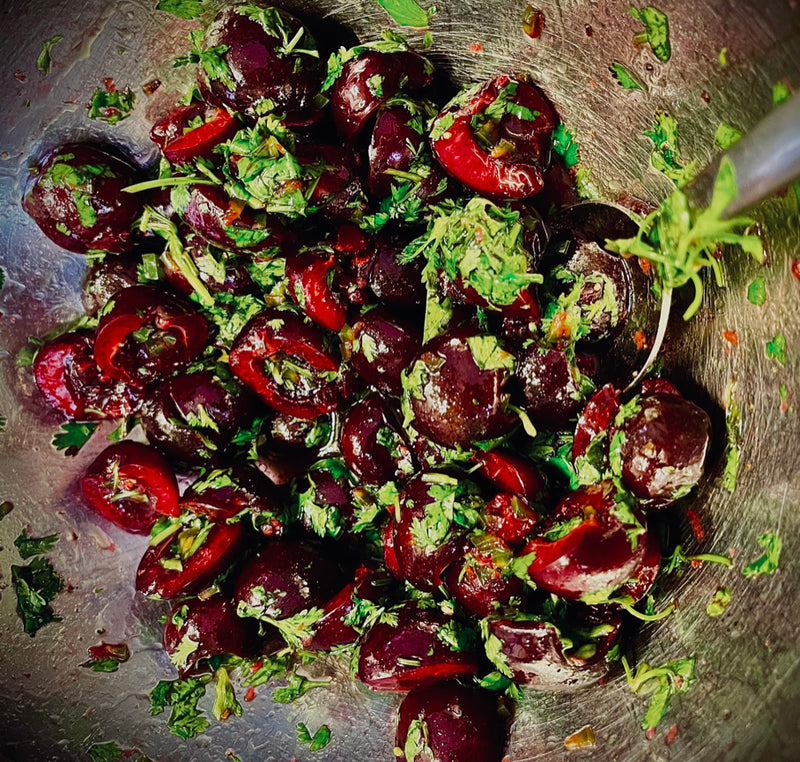 Israeli-inspired Spicy Cherry Salad