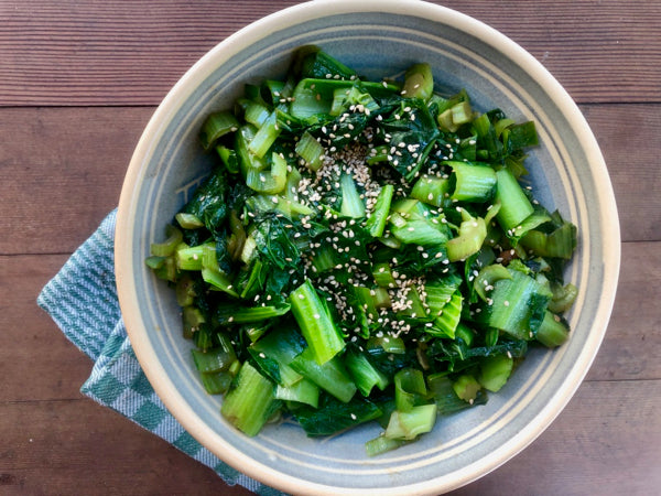 Quick Mustard Greens with Sesame