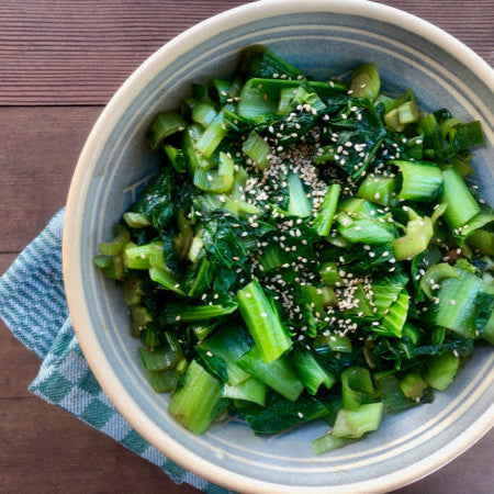Quick Mustard Greens with Sesame