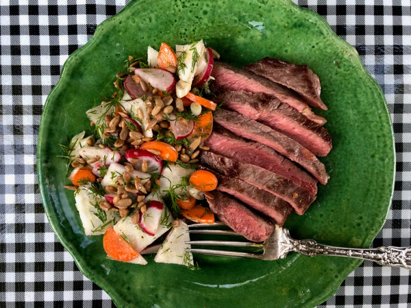 Radish and Carrot Slaw with Toasted Pumpkin Seeds