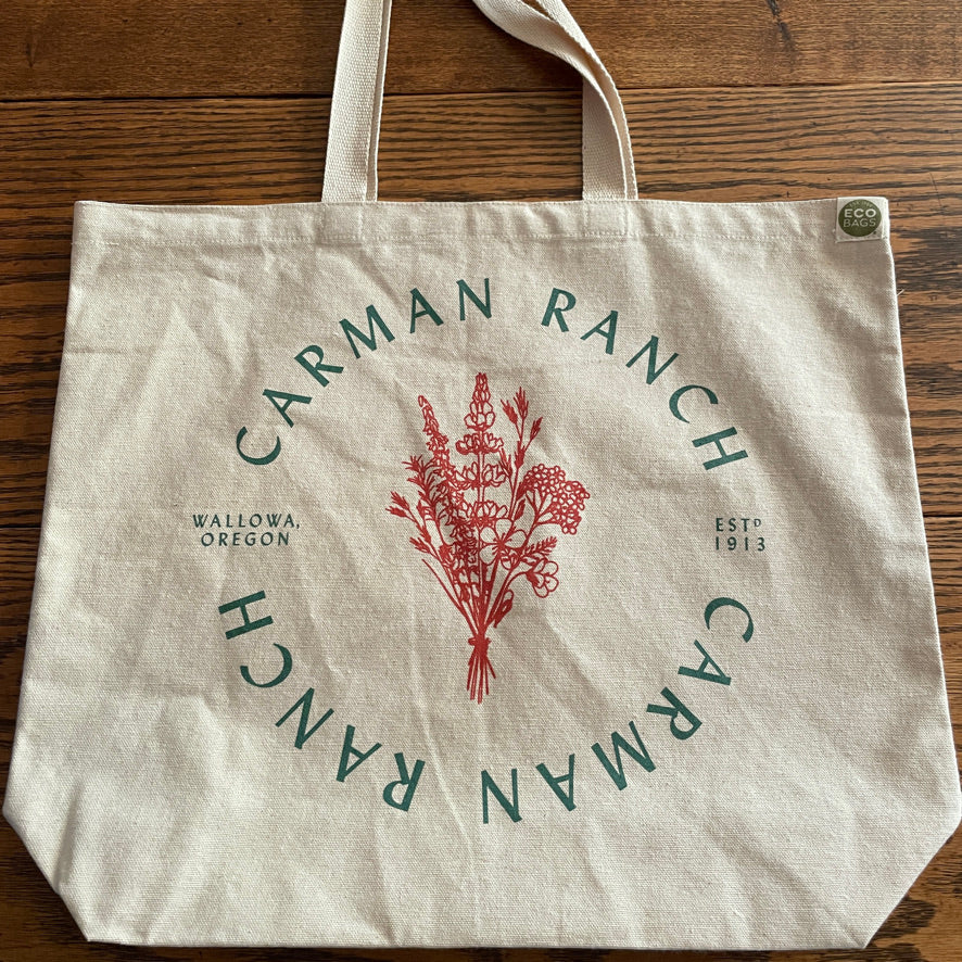 Recycled Cotton Canvas Tote with Bouquet